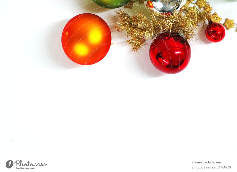 O Tannenbaum Weihnachten & Advent Kugel Christbaumkugel rot weiß silber glänzend Dezember Winter Symbole & Metaphern Freisteller Dekoration & Verzierung grün