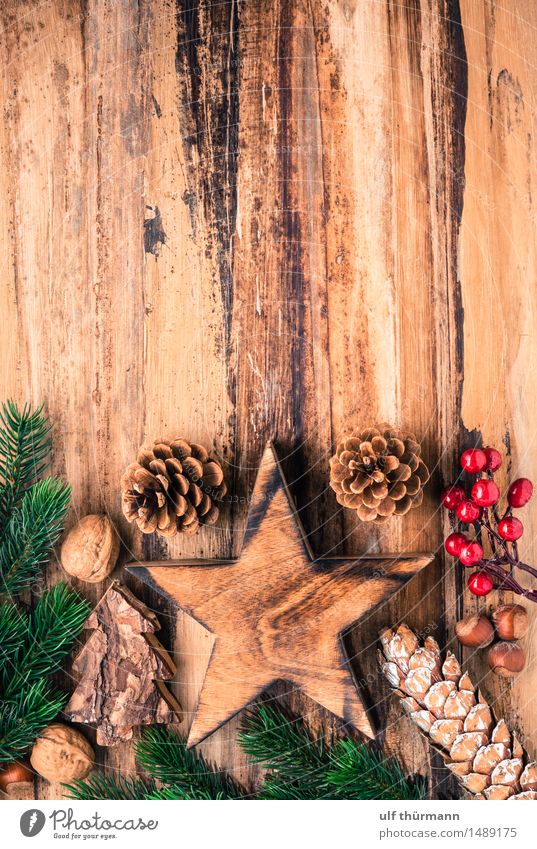 Weihnachten Hintergrund ruhig Winter Wohnung Dekoration & Verzierung Tisch Feste & Feiern Weihnachten & Advent Holz Zeichen Stern (Symbol) Häusliches Leben alt
