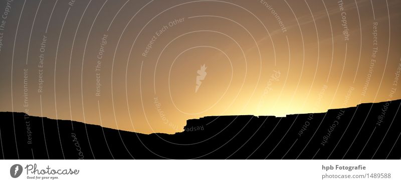 Sonnenuntergang in Marokko Ferien & Urlaub & Reisen Tourismus Abenteuer Ferne Expedition Sommer Landschaft Luft Himmel Nachthimmel Sonnenaufgang Wüste Stein