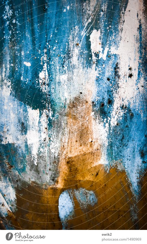 Bergstock Kunst Kunstwerk Gemälde Umwelt Natur Landschaft Wetter leuchten gigantisch groß blau orange türkis bizarr Dramatik rau Berge u. Gebirge Farbe