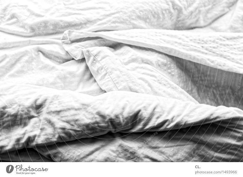 bettdecke Häusliches Leben Wohnung Bett Schlafzimmer Stoff Faltenwurf Decke ästhetisch komplex Schwarzweißfoto Innenaufnahme abstrakt Strukturen & Formen
