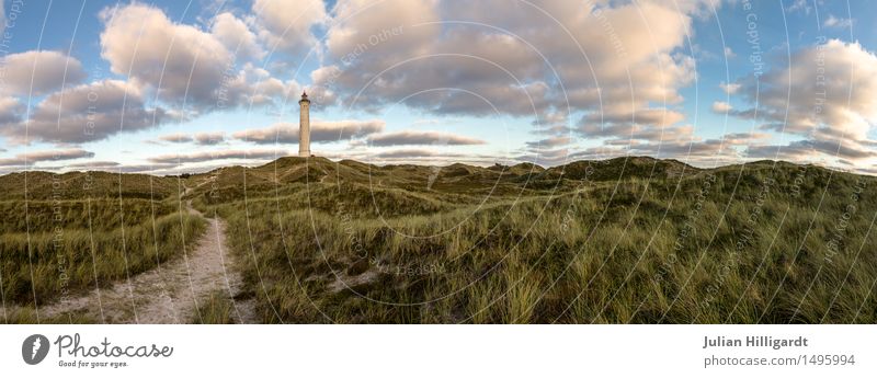 weg Umwelt Abenteuer Nordsee Düne Leuchtturm Hoffnung Neuanfang Wege & Pfade Zukunft Ferne tief Farbfoto Menschenleer Tag Dämmerung Panorama (Aussicht)