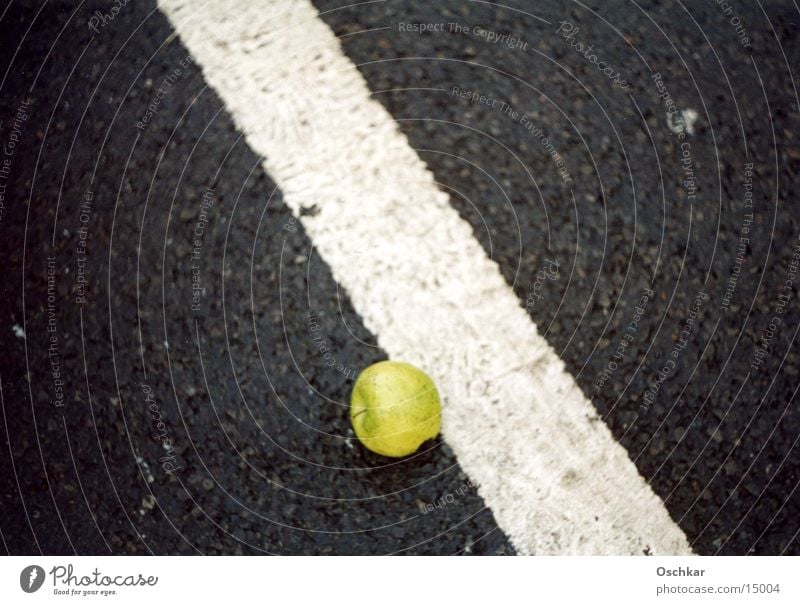 Apple Fahrbahn Streifen grün diagonal Makroaufnahme Nahaufnahme Apfel
