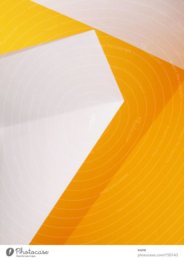 Gelbe Seiten Stil Design Kunst Linie eckig einfach modern gelb weiß Farbe Wand Dachgaube gestrichen Klarheit graphisch Strukturen & Formen Genauigkeit
