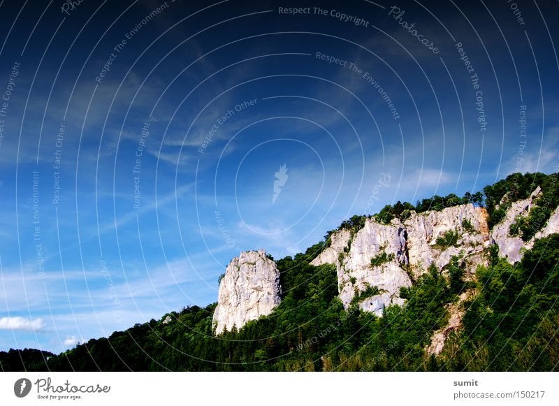 Mein erstes! (Warum auch immer) Himmel Oberes Donautal Felsen blau Wald Macht Mittag Wolken Berge u. Gebirge