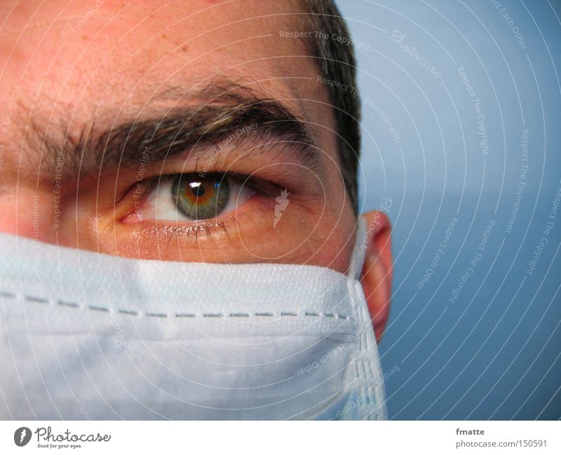 Arzt Auge Gesundheitswesen Blick Konzentration Wissenschaften Mundschutz