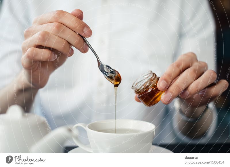 Honig hinzugefügt Süßwaren Getränk Heißgetränk Tee Becher Lifestyle elegant Stil Design Freude Leben harmonisch Erholung Freizeit & Hobby Kantine Café Ausflug