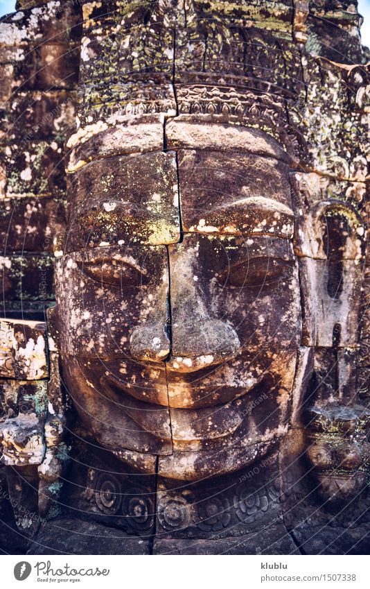 Angkor Thom, Siem Reap, Kambodscha exotisch Gesicht Ferien & Urlaub & Reisen Abenteuer Dekoration & Verzierung Mensch Lippen Kultur Urwald Ruine Platz