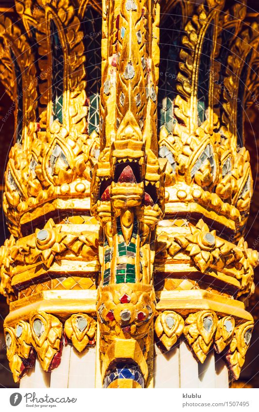 Traditionelle Thai-Stil Dekoration Design schön Sonne Arbeit & Erwerbstätigkeit Erde Architektur Stein Stahl gigantisch rot schwarz Religion & Glaube antik