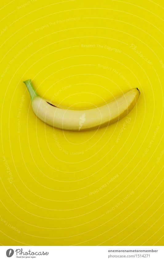 Jammy Banane auf Gelb Kunst Kunstwerk ästhetisch Bananenmagazin gelb knallig mehrfarbig verrückt Design gestalten Farbe Gesunde Ernährung Frucht krumm Farbfoto