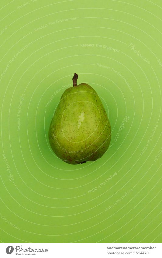 Jammy Birne auf Grün Kunst Kunstwerk ästhetisch Glühbirne Birnenstiel lecker Appetit & Hunger Gesundheit Gesunde Ernährung grün Oberfläche Bioprodukte Design