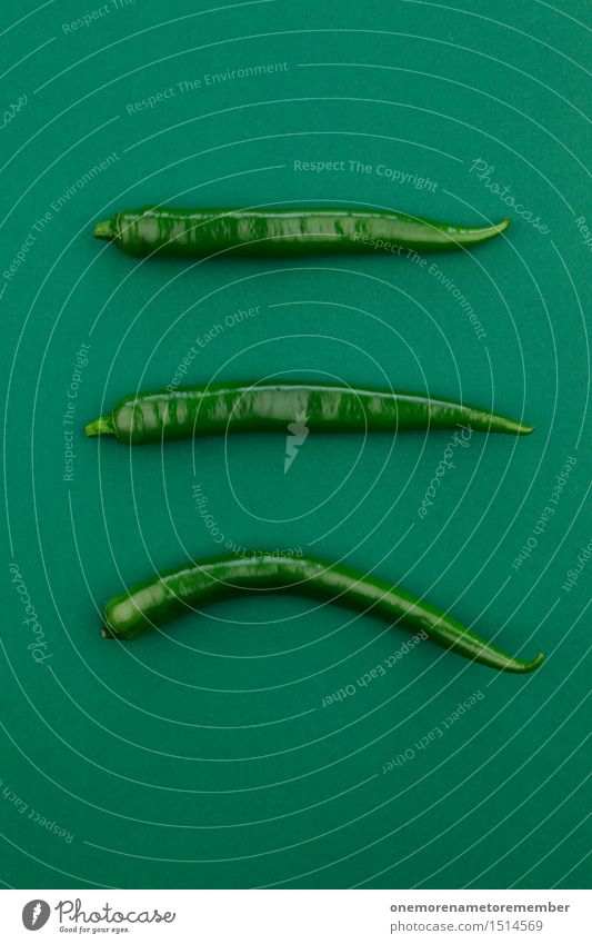 Jammy Chili-Dreier auf Grün Kunst Kunstwerk ästhetisch Chilisoße Chiliernte grün 3 Scharfer Geschmack Dekoration & Verzierung Scharfsinn Würzig dunkelgrün