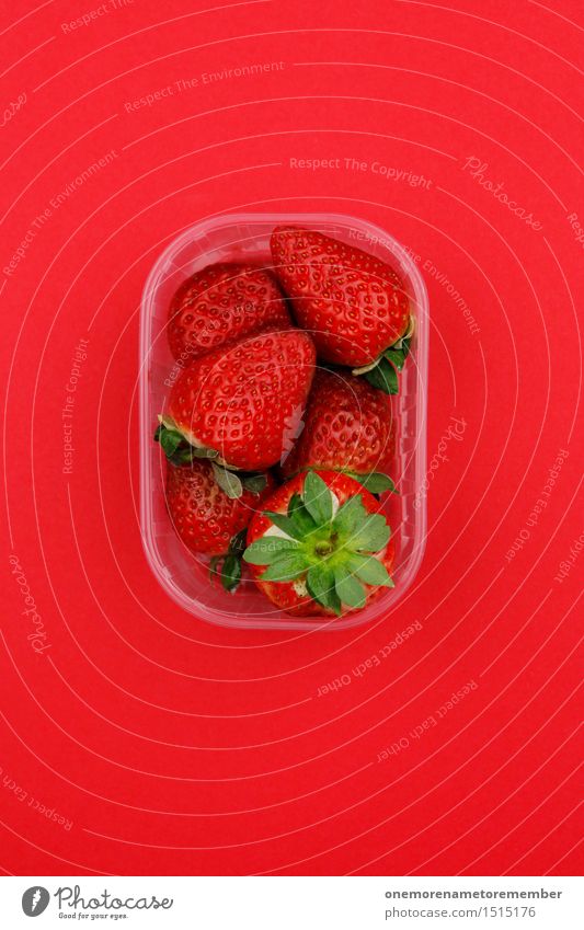 Jammy Erdbeeren auf Rot Kunst Kunstwerk ästhetisch rot Schalen & Schüsseln mehrere viele gestalten verkaufen Angebot Design lecker knallig mehrfarbig Farbfoto