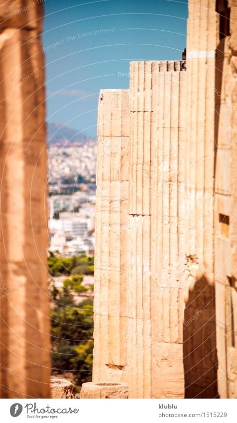 Griechenland, Athen, Spalten in der Akropolis Stil Design Ferien & Urlaub & Reisen Tourismus Sommer Kunst Museum Kultur Himmel Stadt Ruine Architektur Denkmal