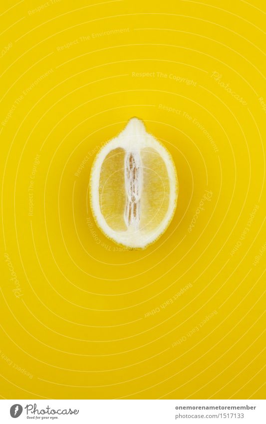 Jammy Zitrone auf Gelb Kunst ästhetisch knallig gelb Farbe intensiv zitronengelb Zitronensaft Zitronenscheibe Vitamin C Gesunde Ernährung Gesundheit