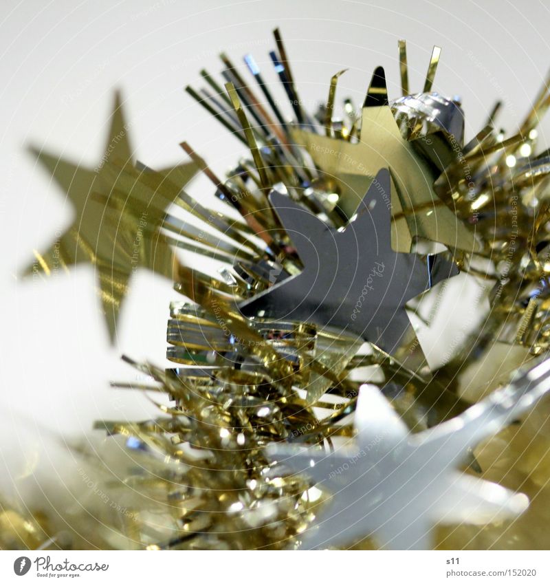 Sternchen III Dekoration & Verzierung glänzend gold silber schimmern Stern von Bethlehem Stern (Symbol) Nahaufnahme Makroaufnahme Menschenleer