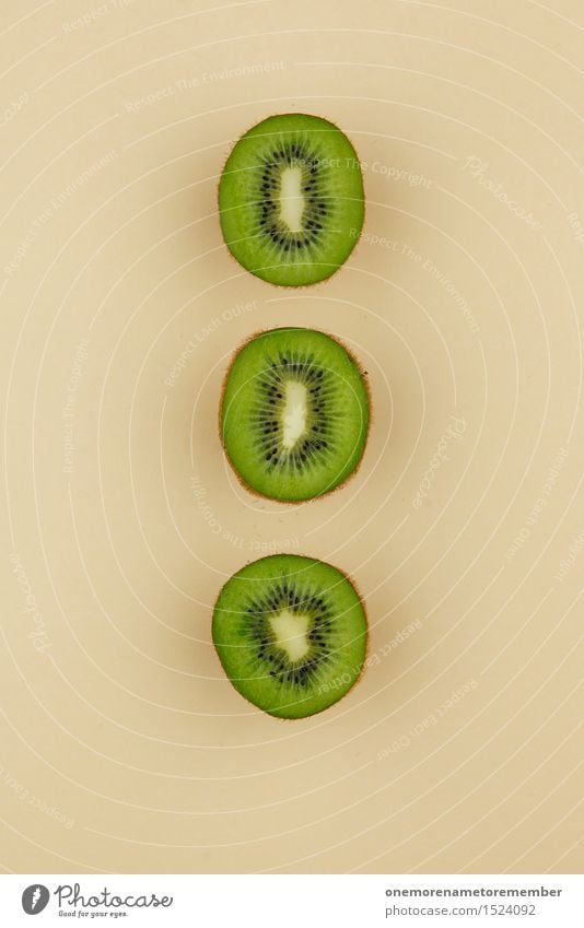 Kiwi Trio II Kunst Kunstwerk ästhetisch Teilung grün beige Gesunde Ernährung 3 Symmetrie Geometrie Reihe Südfrüchte lecker Dekoration & Verzierung Farbfoto