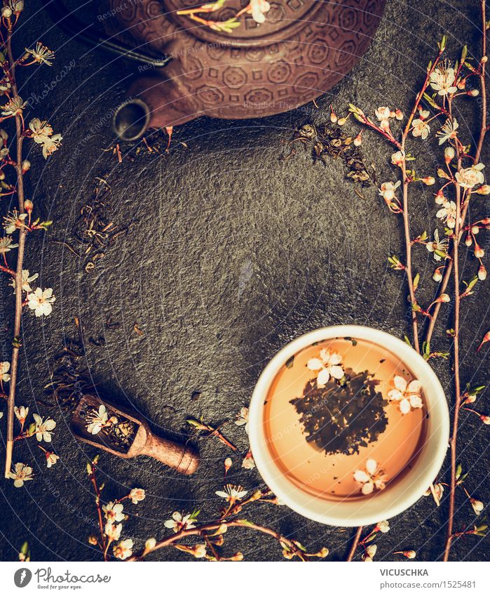Tee Set mit Teekanne und Jasminblüten Lebensmittel Getränk Heißgetränk Tasse Lifestyle Stil Design Gesunde Ernährung Duft Kur Restaurant Hintergrundbild China