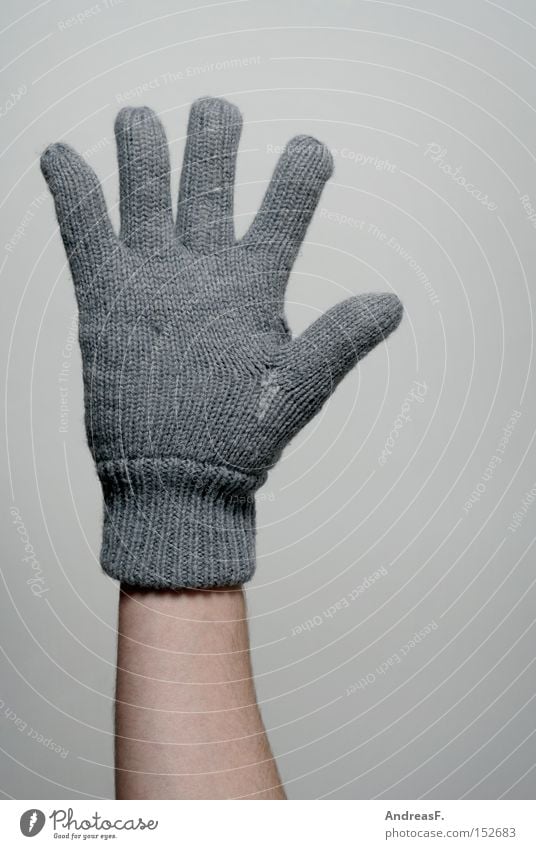 Alle Fünfe 5 Hand Finger Handschuhe Winter kalt gestrickt Wolle frieren Wärme anziehen Bekleidung Heizkörper Heizung Lebenszeichen winterkleidung