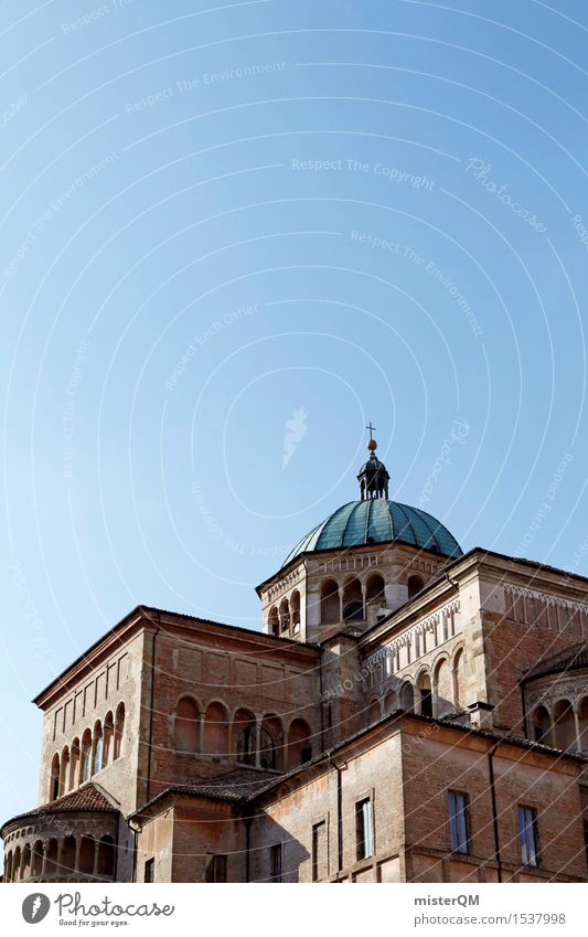 Italienische Laube. Kunst Kunstwerk ästhetisch Turm Toskana Gebäude Architektur blau Blauer Himmel Farbfoto mehrfarbig Außenaufnahme Experiment Menschenleer
