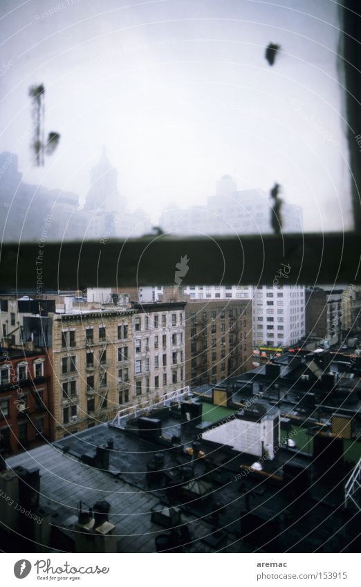 Low Budget Hotel Fenster Haus Stadt New York City Manhattan Amerika Blick Dach verfallen