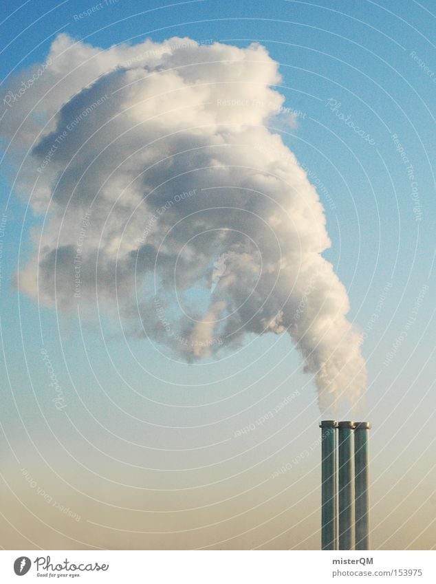 Globale Erwärmung II Rauch Abgas Schornstein Klimawandel Treibhausgas Gewächshaus Umwelt Umweltschutz Winter Heizperiode Stromkraftwerke Heizkraftwerk