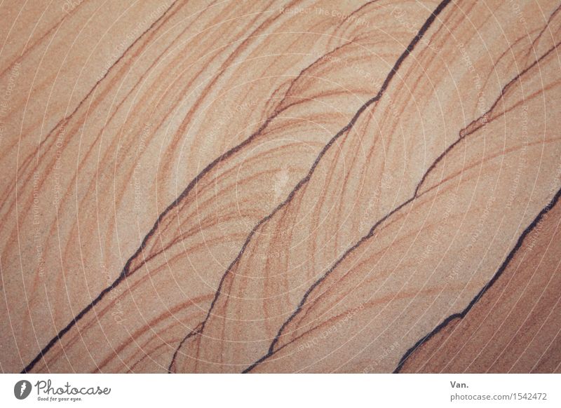 Sandstein Stein braun Linie filigran fein dünn Hintergrundbild Farbfoto mehrfarbig Innenaufnahme Muster Strukturen & Formen Menschenleer Tag