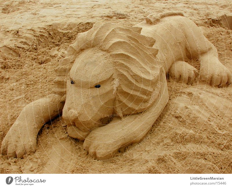 alternative zur sandburg [07] Strand Löwe Skulptur Freizeit & Hobby Sand