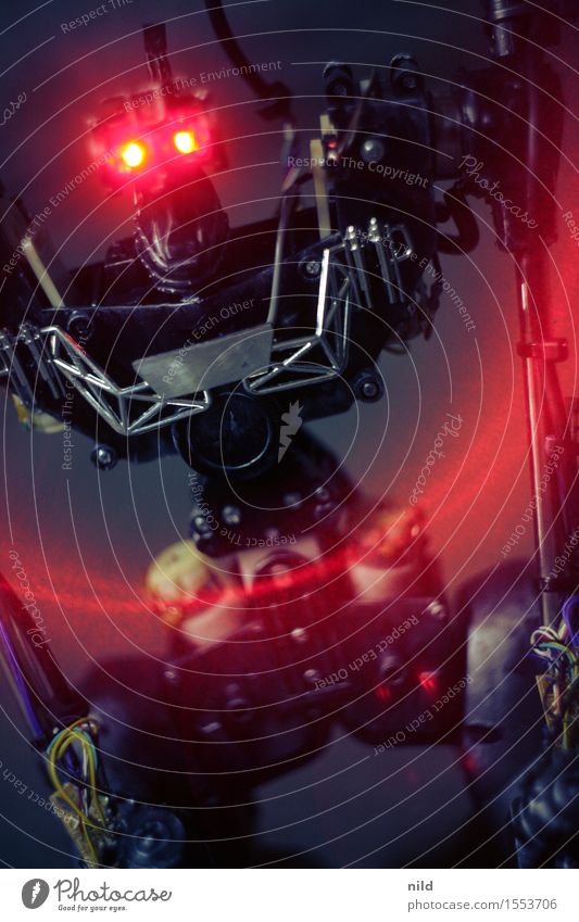 EXTERMINATE Freizeit & Hobby Spielen Technik & Technologie Fortschritt Zukunft Roboter 1 Mensch Kunst Computerspiel Aggression dunkel eckig Wut rot schwarz