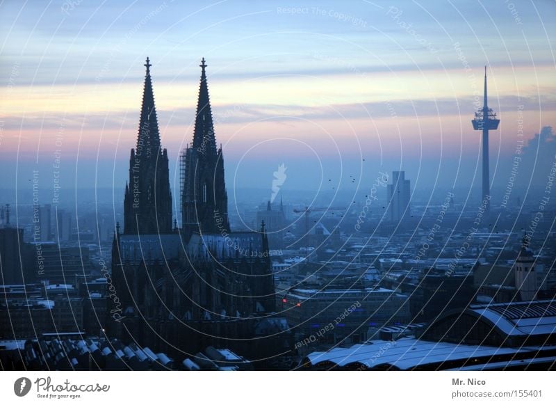 Heimatserie (4) Stadt Köln Kölner Dom Wahrzeichen Bauwerk Horizont Sonnenuntergang Gotteshäuser Denkmal Kathedrale