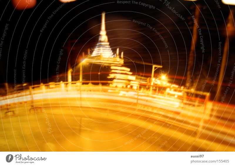 Bangbangkok Nachtaufnahme Tempel Licht Unschärfe Langzeitbelichtung Bangkok Asien