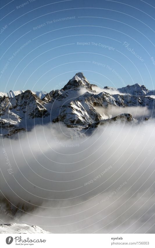 Paramount ? Berge u. Gebirge Tal Himmel Wolken Felsen Winter Aussicht Ferne monumental erhaben Horizont Gipfel Alpen Schnee