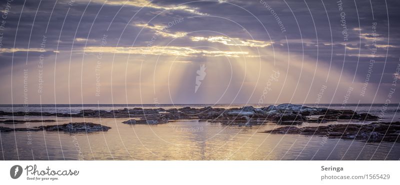 Spiel des Lichtes Ferien & Urlaub & Reisen Meer Natur Landschaft Wasser Himmel Horizont Sonnenaufgang Sonnenuntergang Felsen Küste Bucht Riff atmen genießen