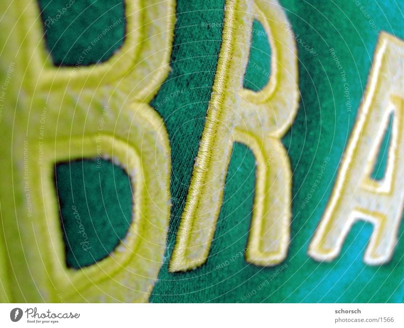 Brazil Brasilien Weltmeisterschaft Textilien Buchstaben Typographie Fototechnik