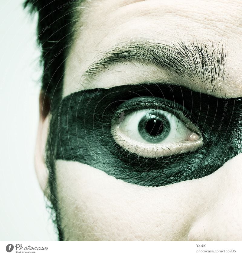 eye-catcher Held Maske Auge Gesicht Mann Wimpern Augenbraue Haare & Frisuren Pupille Dieb Tarnung Brille Regenbogenhaut Blick superheld