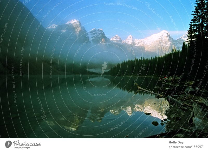 Das Letzte... Berge u. Gebirge See Wasser Oberfläche Glätte Spiegel ruhig Frieden Schnee Gipfel Alberta Banff National Park Morgen Kanada friedlich Klarheit
