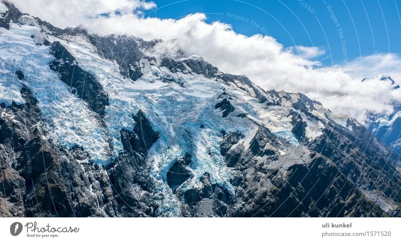 Mount Sefton Glacier Ferien & Urlaub & Reisen Tourismus Ausflug Abenteuer Ferne Freiheit Sommer Schnee Berge u. Gebirge wandern Klettern Bergsteigen Natur