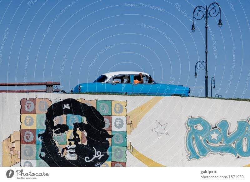 Havanna Kuba Hauptstadt Stadtzentrum Brücke Mauer Wand Fassade Wahrzeichen Verkehrsmittel Verkehrswege Straße Souvenir Zeichen Schriftzeichen Graffiti