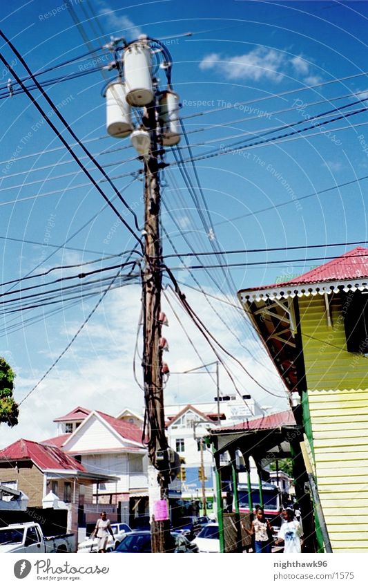Kommunikation 01 Haus Strommast Elektrizität Leitung Kuba
