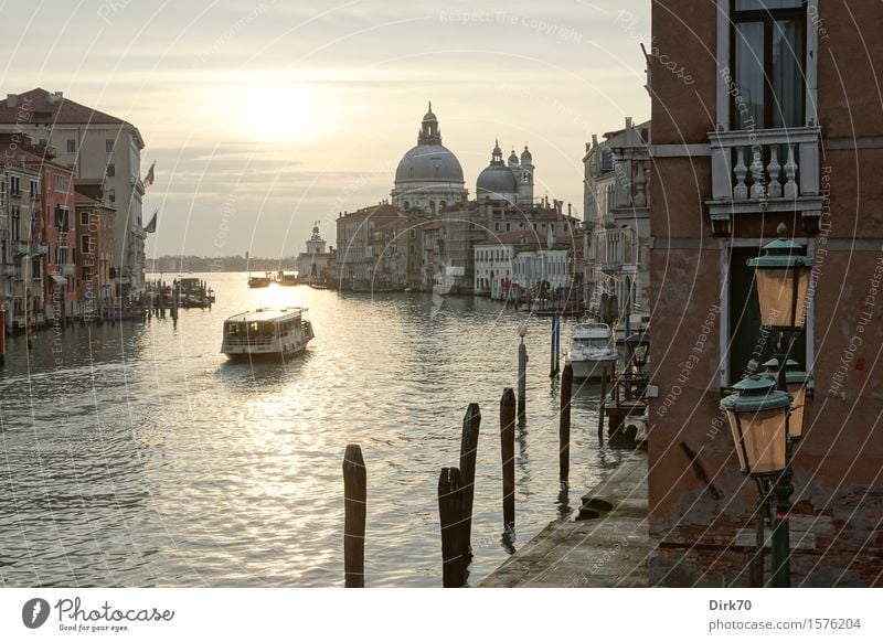 Venedig-Klassiker, Querformat Ferien & Urlaub & Reisen Tourismus Sightseeing Städtereise Wasser Sonnenaufgang Sonnenuntergang Frühling Schönes Wetter Kanal