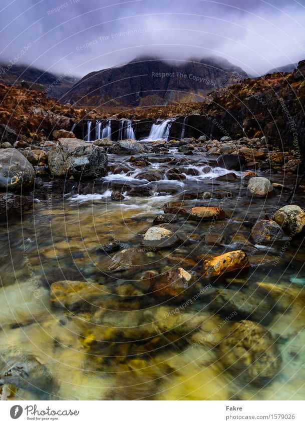 The Fairy Pools Umwelt Natur Landschaft Urelemente Erde Wasser Wolken Wetter Hügel Felsen Berge u. Gebirge Flussufer Flüssigkeit frei frisch Schottland Isle