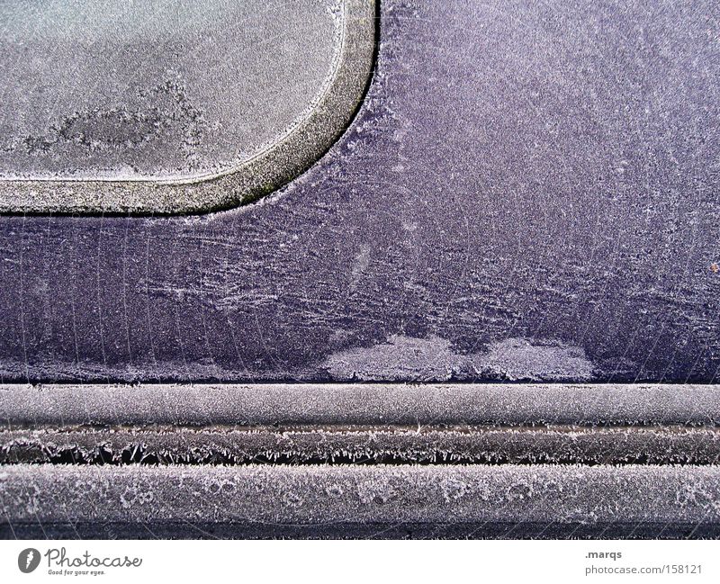 Dicht KFZ Eis violett kalt Dach Winter Metall Gummi gefroren geschlossen Eiskristall Verkehr PKW