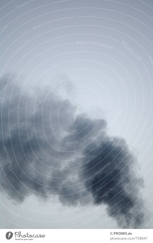 smoke on the sky Rauch Abgas Brand brennen blau Himmel Nebel Kohlendioxid Umweltschutz Klimaschutz gefährlich Vergänglichkeit fossile Brennstoffe