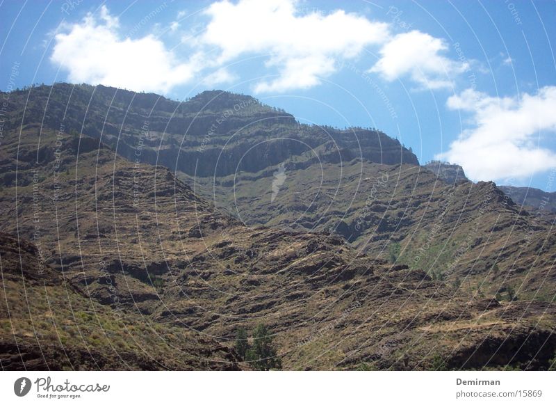 einfach schön Ferien & Urlaub & Reisen Spanien Gran Canaria Berge u. Gebirge blau Himmel Stein Felsen trist Landschaft