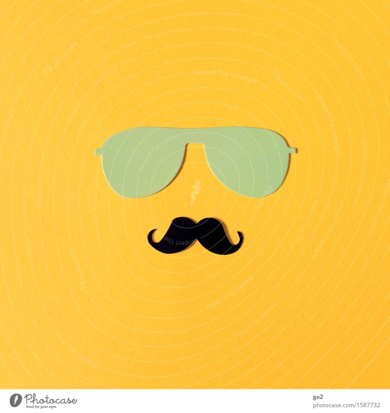 Henri Lifestyle Stil schön Körperpflege Freizeit & Hobby Basteln maskulin Accessoire Sonnenbrille Oberlippenbart Papier Coolness einfach trendy einzigartig