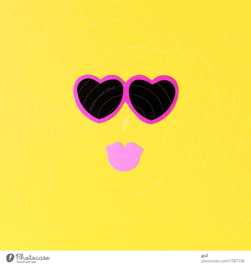 Uschi Freizeit & Hobby Basteln Geburtstag Mund Lippen Zeichen Herz Küssen Fröhlichkeit Glück Kitsch Erotik Klischee feminin gelb rosa Gefühle Lebensfreude