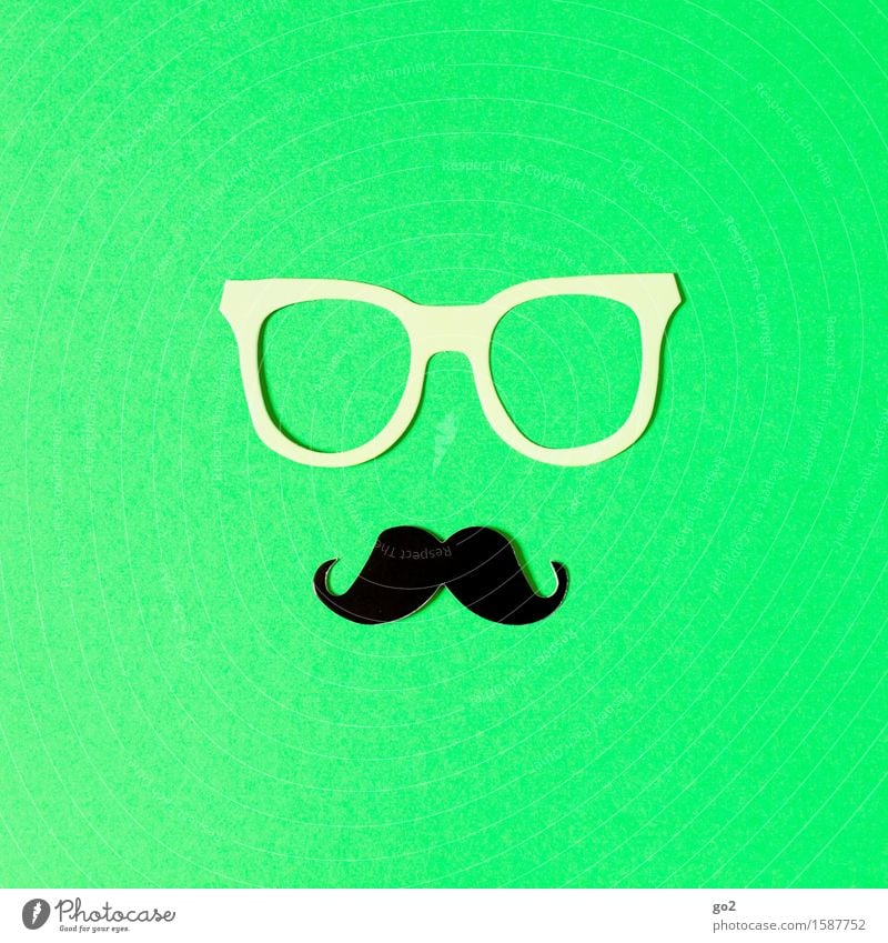 Luc Lifestyle Stil schön Körperpflege Freizeit & Hobby Basteln maskulin Accessoire Brille Oberlippenbart außergewöhnlich einzigartig Klischee grün ästhetisch
