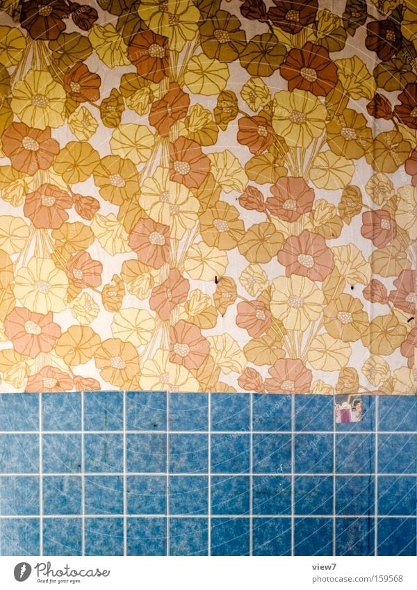 Blumenmeer Tapete gestalten Muster Wand Hintergrundbild Tapetenmuster Siebziger Jahre Achtziger Jahre DDR Dekoration & Verzierung Verfall Papier Bahn