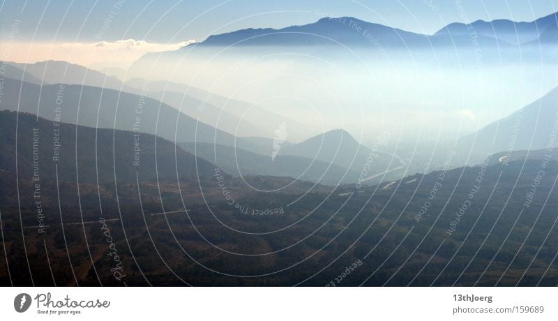 Tieflandnebel Mexiko Hochebene Berge u. Gebirge Tiefebene Nebel Tal Landschaft Panorama (Aussicht) Gipfel Abfahrtsrennen Ferien & Urlaub & Reisen Tourist