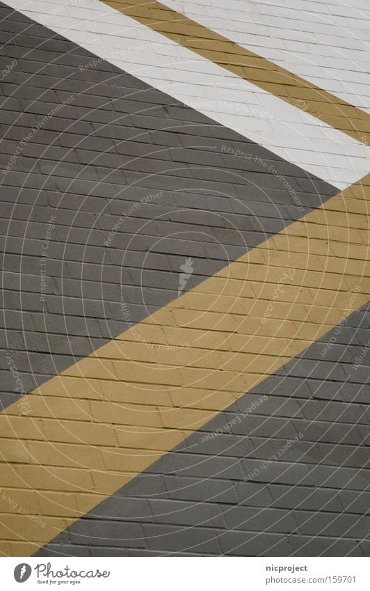geometrisch 1 Fassade Geometrie weiß grau Ocker gelb Stein Haus Wand Mauer diagonal Strukturen & Formen Linie Streifen Dekoration & Verzierung verrückt
